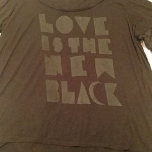 Black shirt with quote